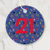 Étiquettes Cadeau Comics Funny Boom Bombes Blue Superhero AGE Fun (Devant)