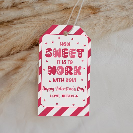 Étiquettes-cadeau Comme c'est doux de travailler avec vous Valentine