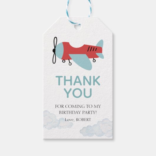 Étiquettes-cadeau Comment le temps vole avion Anniversaire, Avion mo (Devant)
