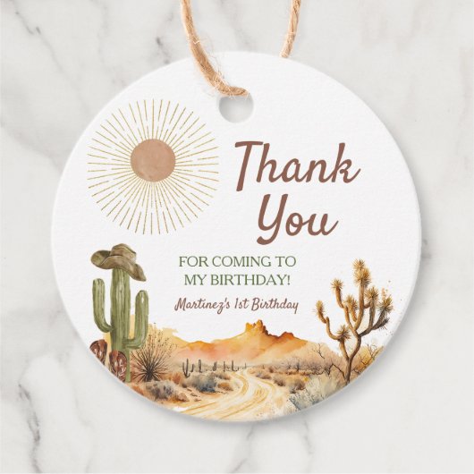 Étiquettes Cadeau Comment L'Occident Était Un Cowboy De Fête D'Anniv (Devant)