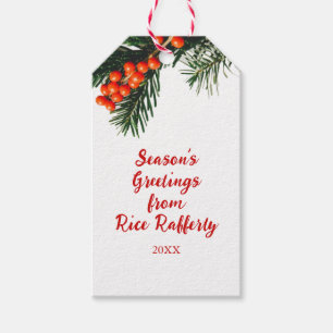 Étiquettes-cadeau Compagnie saisonnière Pine Succursale Berries sur
