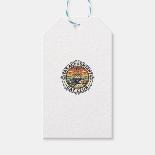 Étiquettes-cadeau Comptable fiscal chat mignon kitty design - Compte (Devant)
