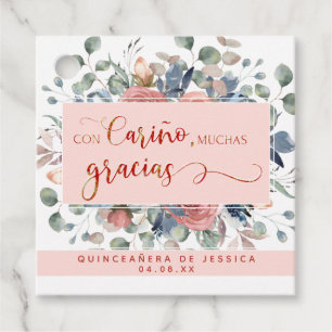 Étiquettes Cadeau Con Cariño, Muchas Gracias, Floral, Merci