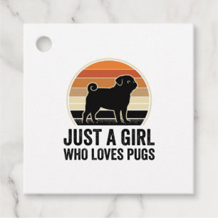 Étiquettes Cadeau Concepteur de chemise pour amoureux de Pug Vintage