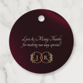 Étiquettes Cadeau Conception Baroque & Monogramme - Bourgogne (Dos)