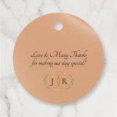 Étiquettes Cadeau Conception Baroque & monogramme - pêche (Dos)