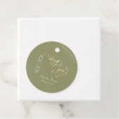 Étiquettes Cadeau Conception Baroque & monogramme - Sauge (En situation)