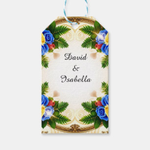 Étiquettes-cadeau Conception de cadre floral vibrant