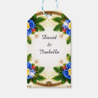 Étiquettes-cadeau Conception de cadre floral vibrant