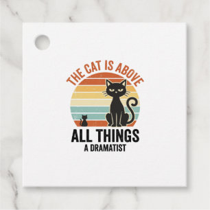 Étiquettes Cadeau Conception de chemise humoristique de chat dramati