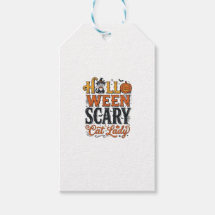 Étiquettes-cadeau Conception de chemise pour chat vintage Halloween
