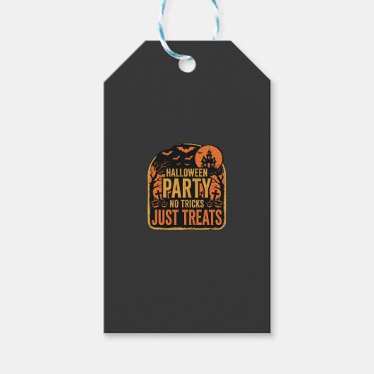 Étiquettes-cadeau Conception de fête d'Halloween pas de tours juste (Devant)