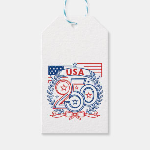Étiquettes-cadeau Conception de l'emblème anniversaire patriotique U