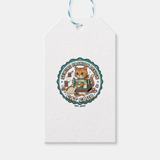 Étiquettes-cadeau Conception de mode de couture Chat Cadeau pour ama (Devant)
