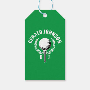 Étiquettes-cadeau Conception de monogramme de golf inversé élégant