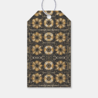 Étiquettes-cadeau Conception de motif floral futuriste