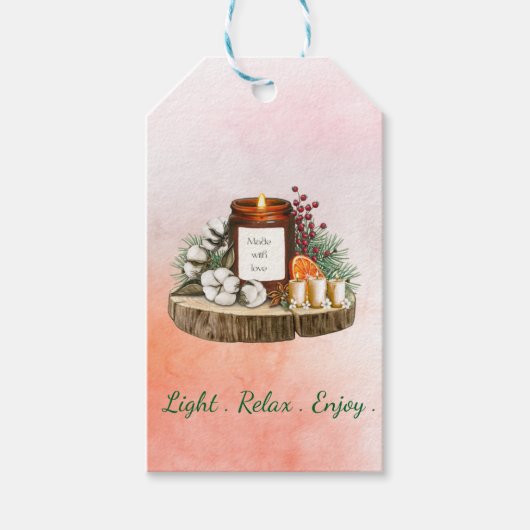 Étiquettes-cadeau Conception de packaging de bougie éditable Light R (Devant)