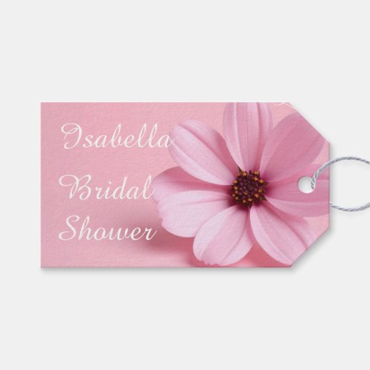 Étiquettes-cadeau Conception de script de Baby Shower Floral Blush C (Devant (Horizontal))