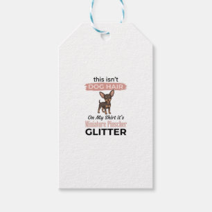 Étiquettes-cadeau Conception de T-shirt de chien drôle à paillettes
