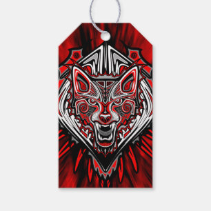 Étiquettes-cadeau Conception de totem tribal Haida de loup