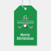 Étiquettes-cadeau Conception de vacances de monogramme de golf minim (Dos)