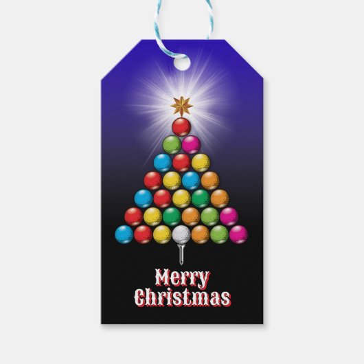 Étiquettes-cadeau Conception de vacances de Noël Golf Merry Christma (Devant)