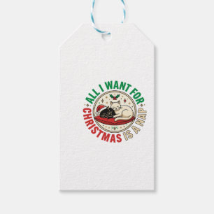 Étiquettes-cadeau Conception de vacances de sieste de chat de Noël