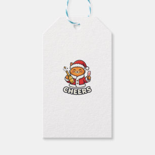 Étiquettes-cadeau Conception de vecteur de chat de Noël Cheers