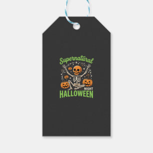 Étiquettes-cadeau Conception de vecteur de Halloween de squelette su
