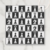 Étiquettes Cadeau Conception des pièces d'échecs (Dos)