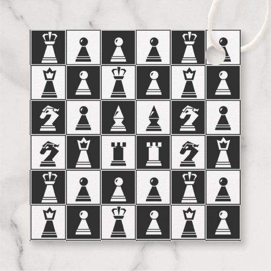 Étiquettes Cadeau Conception des pièces d'échecs (Dos)