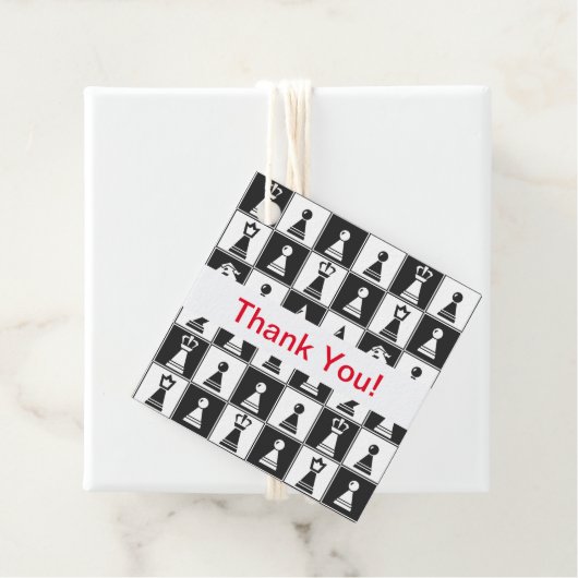 Étiquettes Cadeau Conception des pièces d'échecs (En situation)