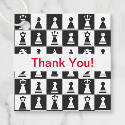 Étiquettes Cadeau Conception des pièces d'échecs (Devant)