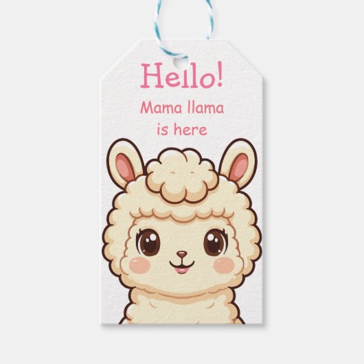 Étiquettes-cadeau Conception d'illustration de lama mignon (Devant)