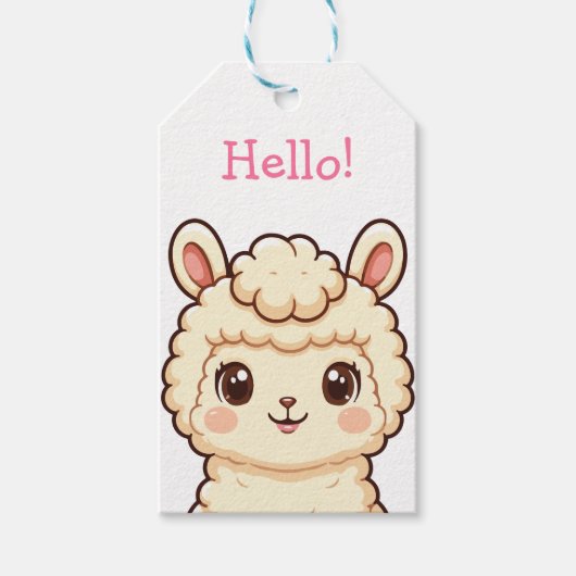 Étiquettes-cadeau Conception d'illustration de lama mignon (Devant)