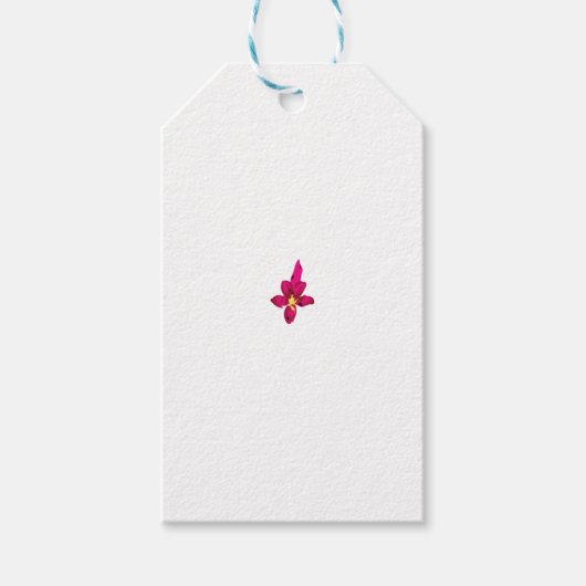 Étiquettes-cadeau Conception Féminine, Or Clair, Rouge Pourpré (Devant)