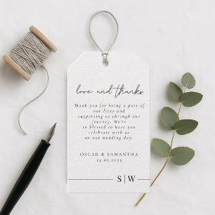 Étiquettes-cadeau Conception Minimaliste Mariage Élégant & Moderne