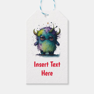 Étiquettes-cadeau Conception personnalisable de monstre de dessin