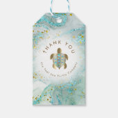 Étiquettes-cadeau Conception turquoise des tortues de mer (Devant)