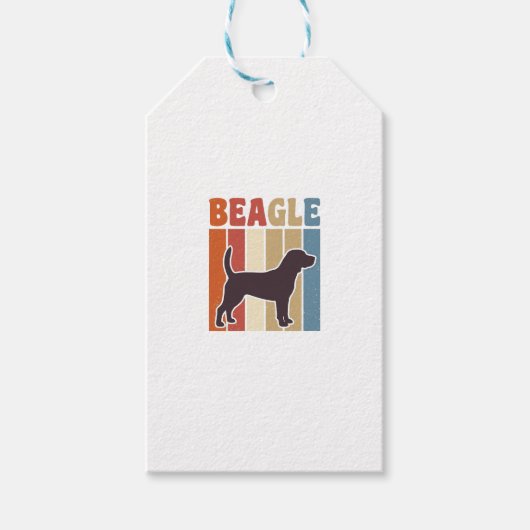 Étiquettes-cadeau Conception vectorielle à rayures rétro de chien Be (Devant)