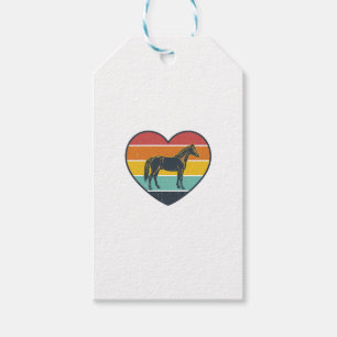 Étiquettes-cadeau Conception vectorielle de cheval de cœur de couche