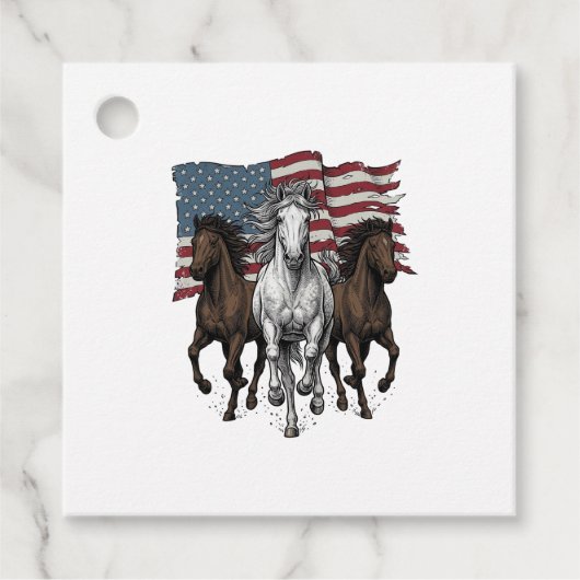 Étiquettes Cadeau Conception vectorielle de chevaux de course patrio (Devant)