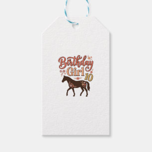 Étiquettes-cadeau Conception vectorielle florale de cheval 10 pour f