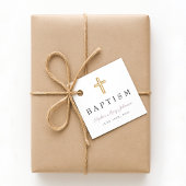 Étiquettes Cadeau Concours Religieux Moderne Violet Script Baptême