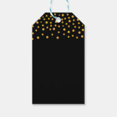 Étiquettes-cadeau Confetti d'or sur Black & Rose Gold (Dos)
