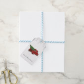 Étiquettes-cadeau Confetti en argent, Arbre à pin de canot rouge de  (Avec de laficelle)