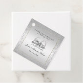 Étiquettes Cadeau Confetti en argent élégant 60e Merci Mariage (En situation)