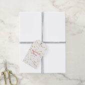 Étiquettes-cadeau Confetti en or blanc (Avec de la ficelle)