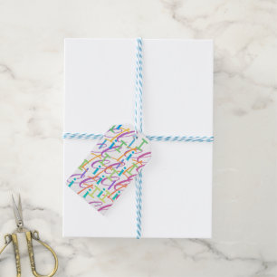 Étiquettes-cadeau Confettis de lettres "I"