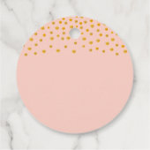 Étiquettes Cadeau Confettis dorés sur rose gold (Dos)